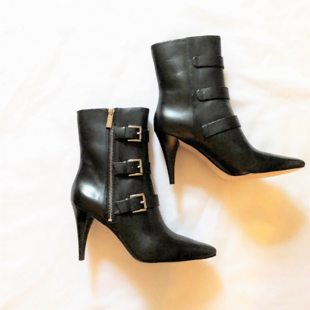 Black Buckle Booties by Michael Kors